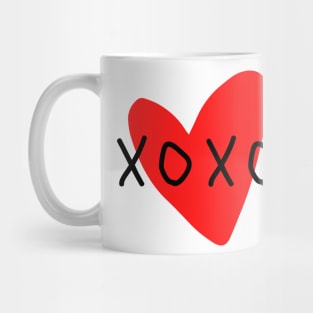 Romantic Xoxo valentines day heart hand drawn Mug